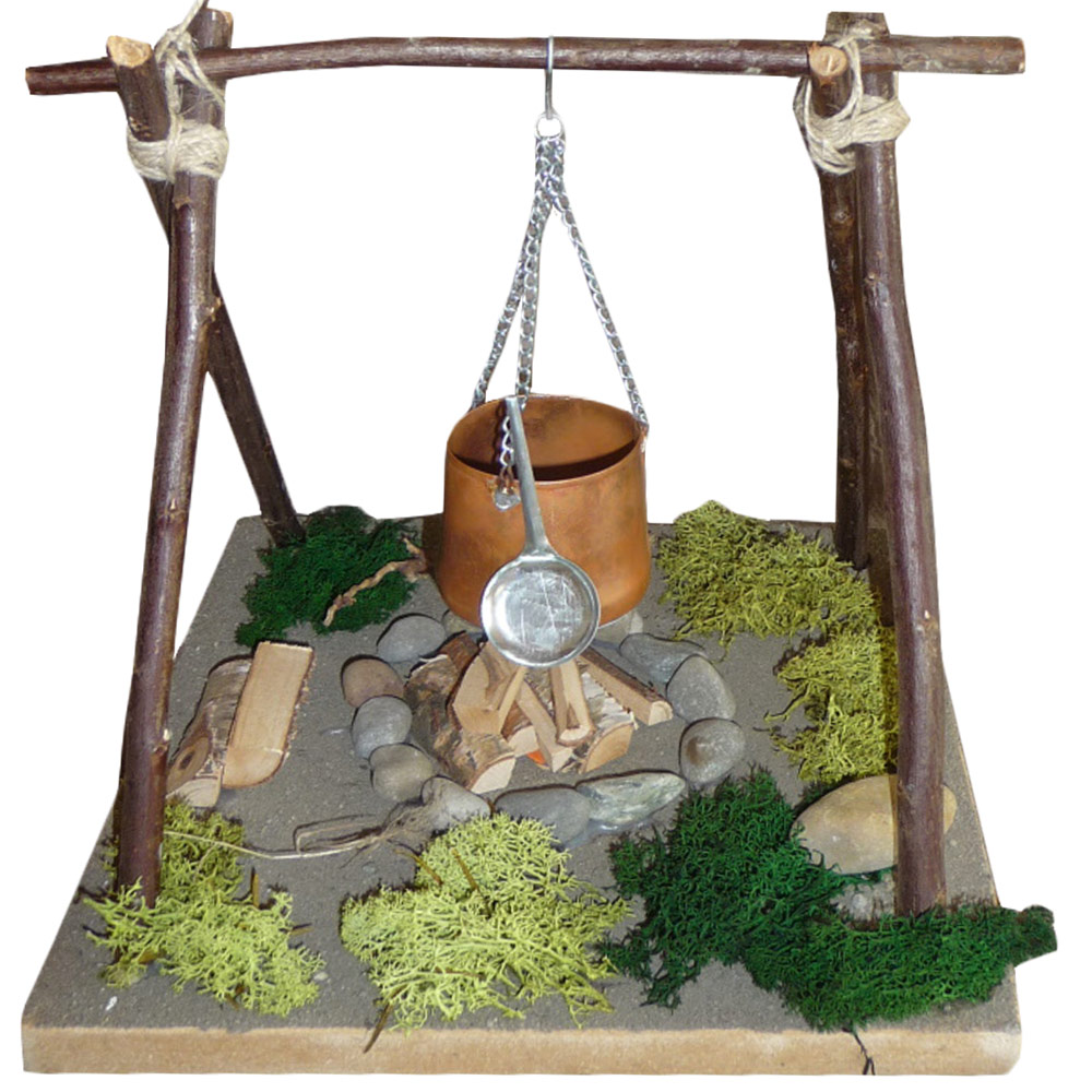 Lagerfeuer für Figurengruppen