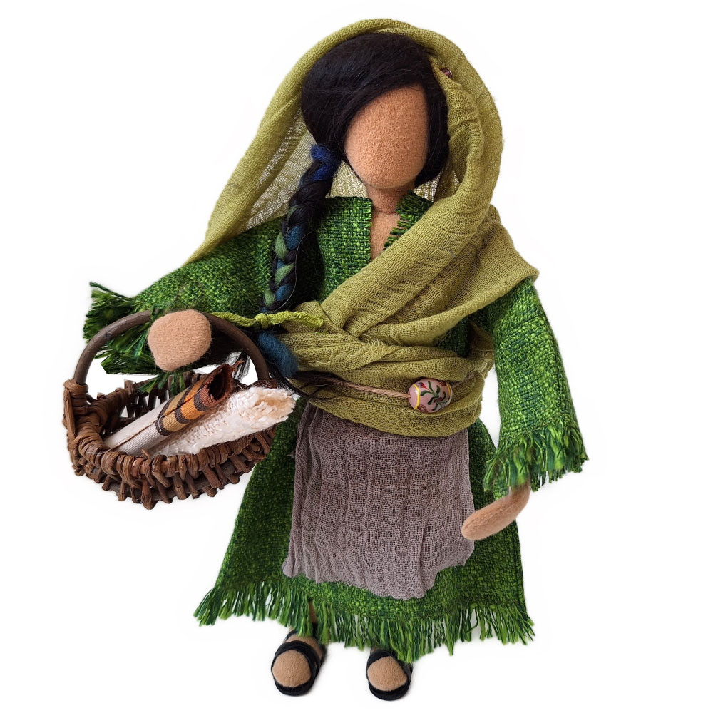 Frau im grünen Kleid 