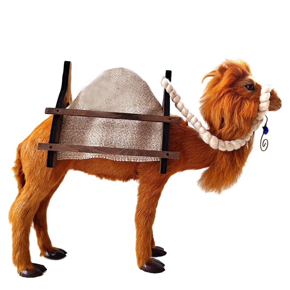 Kamel 33cm hoch   Holzsattel   Satteldecke   Trense