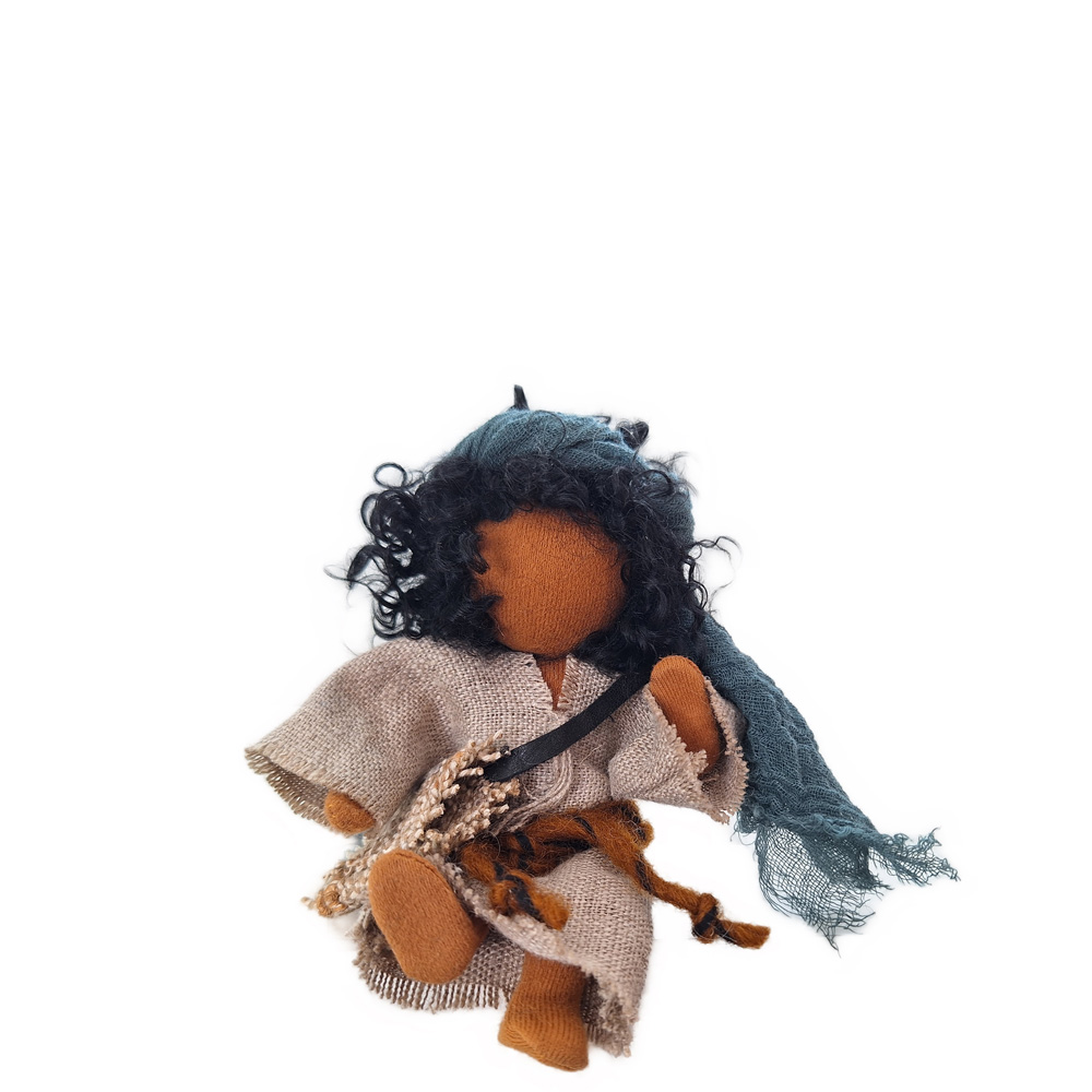 Kleinkind Junge Ismael - 12cm hoch & Kleidung & Tasche