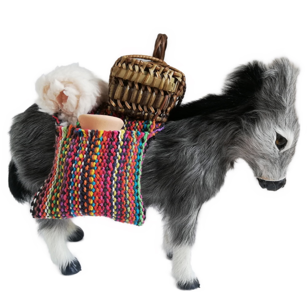 Esel - 22cm lang - mit Bepackung